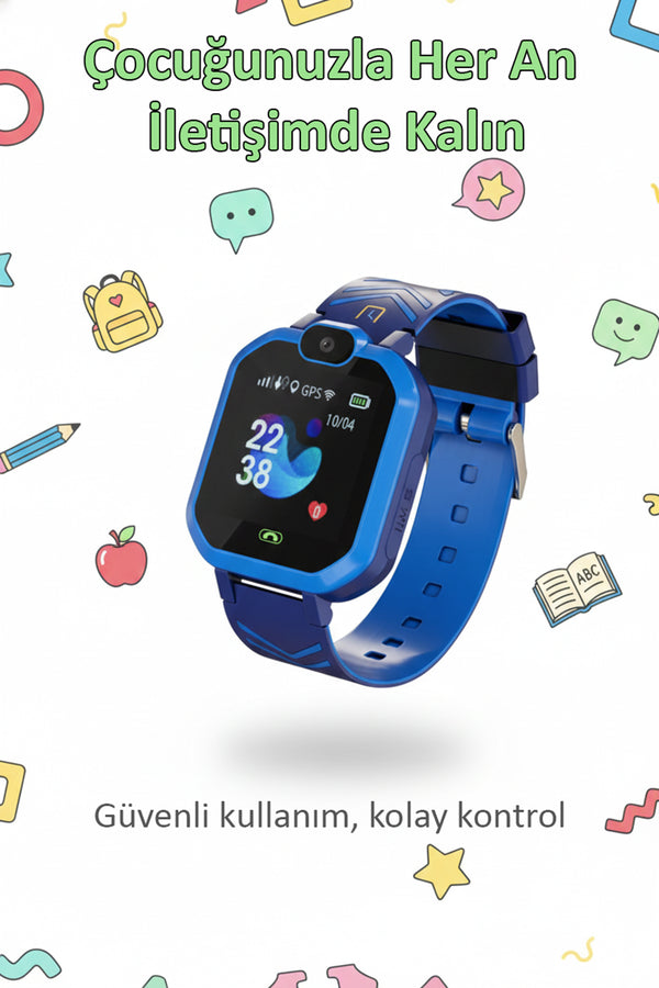 SIM Kartlı Akıllı Çocuk Saati | Sesli Görüşme | Ebeveyn Kontrollü | BTK Kayıtlı