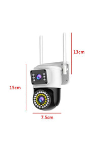 LF-006 4MP Çift Lens WiFi Güvenlik Kamerası 120° Panoramik Gece Görüşlü IP Kamera