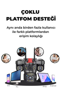 SNR1 6MP Çift Lens PTZ WiFi Güvenlik Kamerası 355° Gece Görüşlü IP66 Dış Mekan