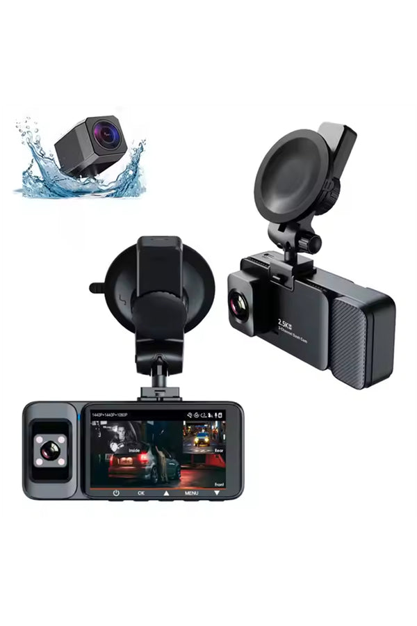 K02 ProMax 4K 3 Kameralı Araç İçi Kamera GPS WiFi Gece Görüşlü Ön Arka İç Kayıt