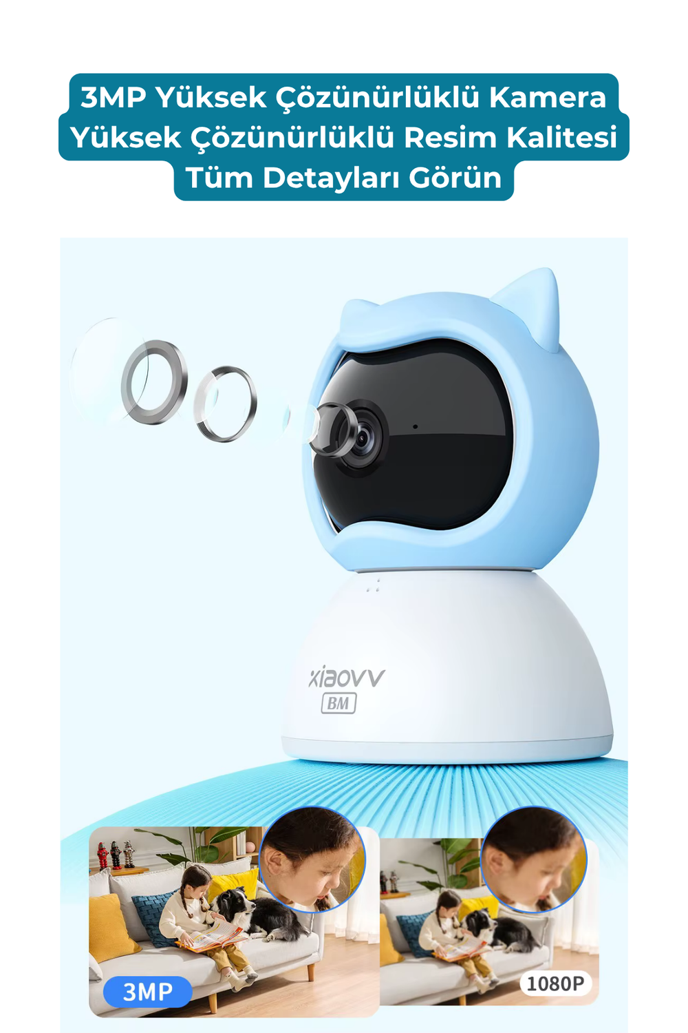 Q2BM 360° WiFi Bebek Kamerası