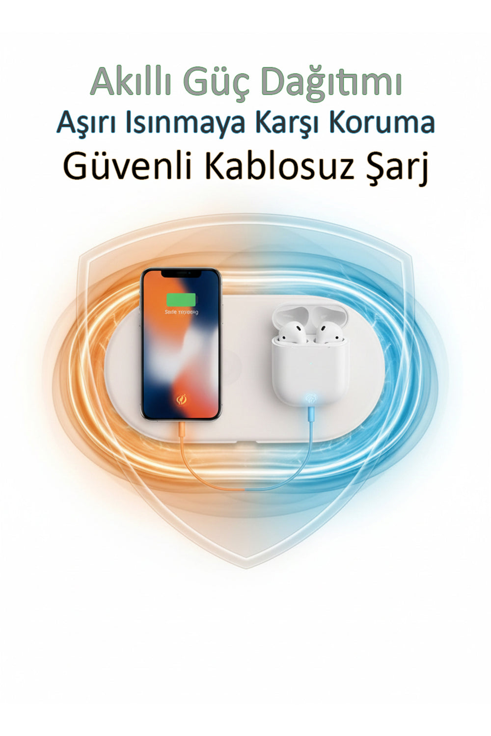 3’ü 1 Arada Kablosuz Hızlı Şarj İstasyonu