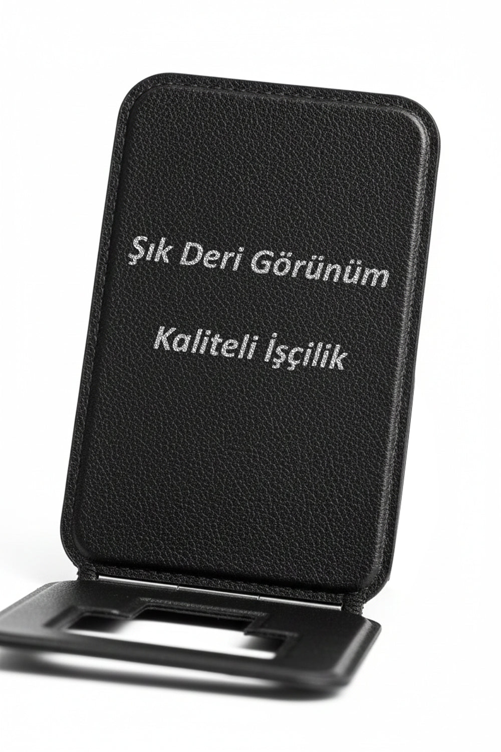 Manyetik Deri Telefon Tutucu & Kartlık | Standlı Çok Fonksiyonlu Aparat