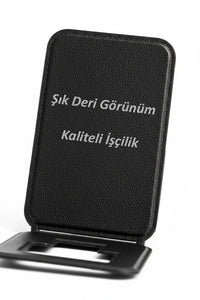 Manyetik Deri Telefon Tutucu & Kartlık | Standlı Çok Fonksiyonlu Aparat