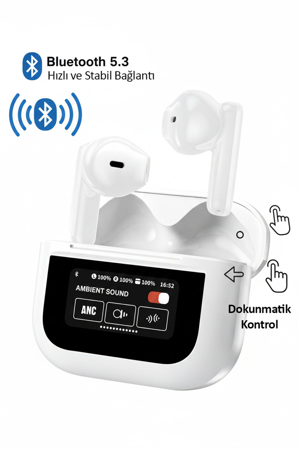 A11 Pro ANC & ENC Dokunmatik Ekranlı Bluetooth Kulaklık