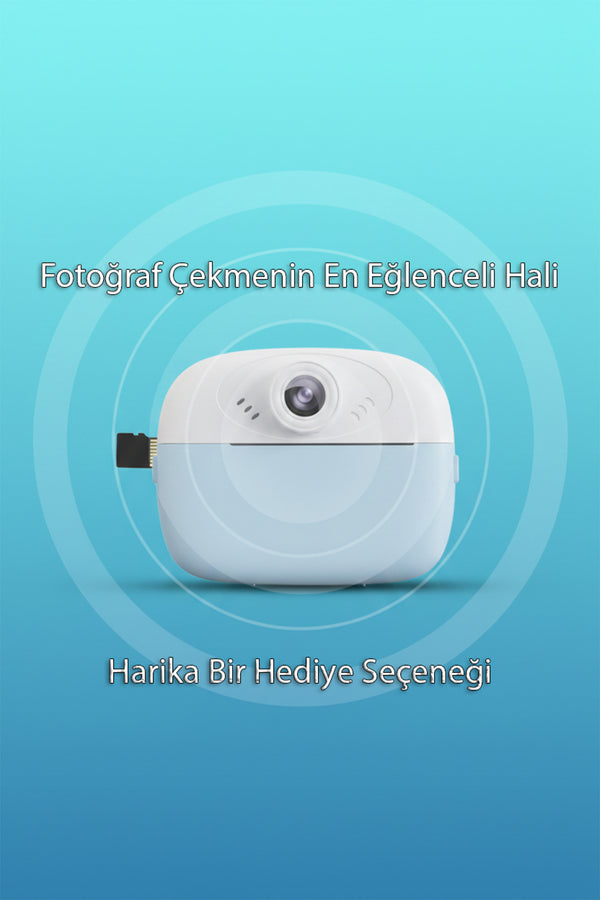 Anında Baskı Yapan Çocuk Fotoğraf Makinesi | Termal Baskı | Video Kayıt