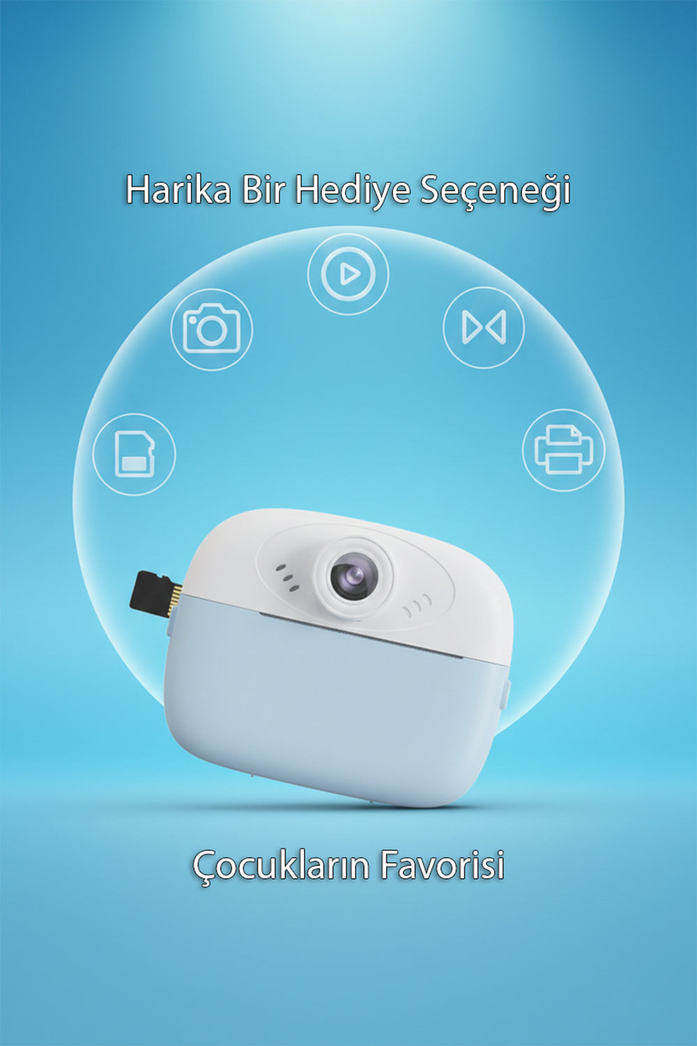 Anında Baskı Yapan Çocuk Fotoğraf Makinesi | Termal Baskı | Video Kayıt