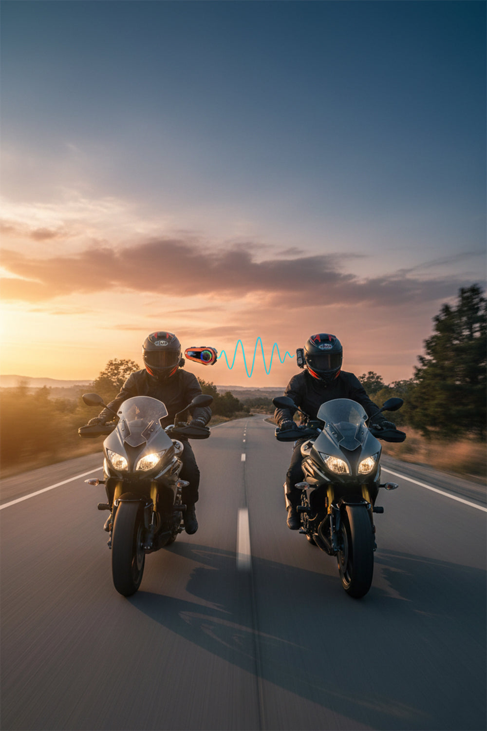 Q08 2X Motosiklet Kask İnterkom Kulaklık | 2 Kişi Eşleşme | 1000m Mesafe | Su Geçirmez